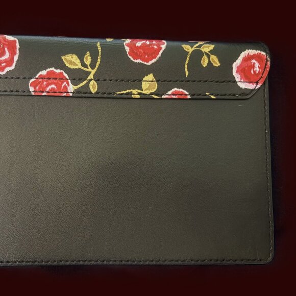 Vintage Kate Spade New York Flat Wristlet Nott Ditsy Rose Design Gold Hardware - Picture 10 of 11